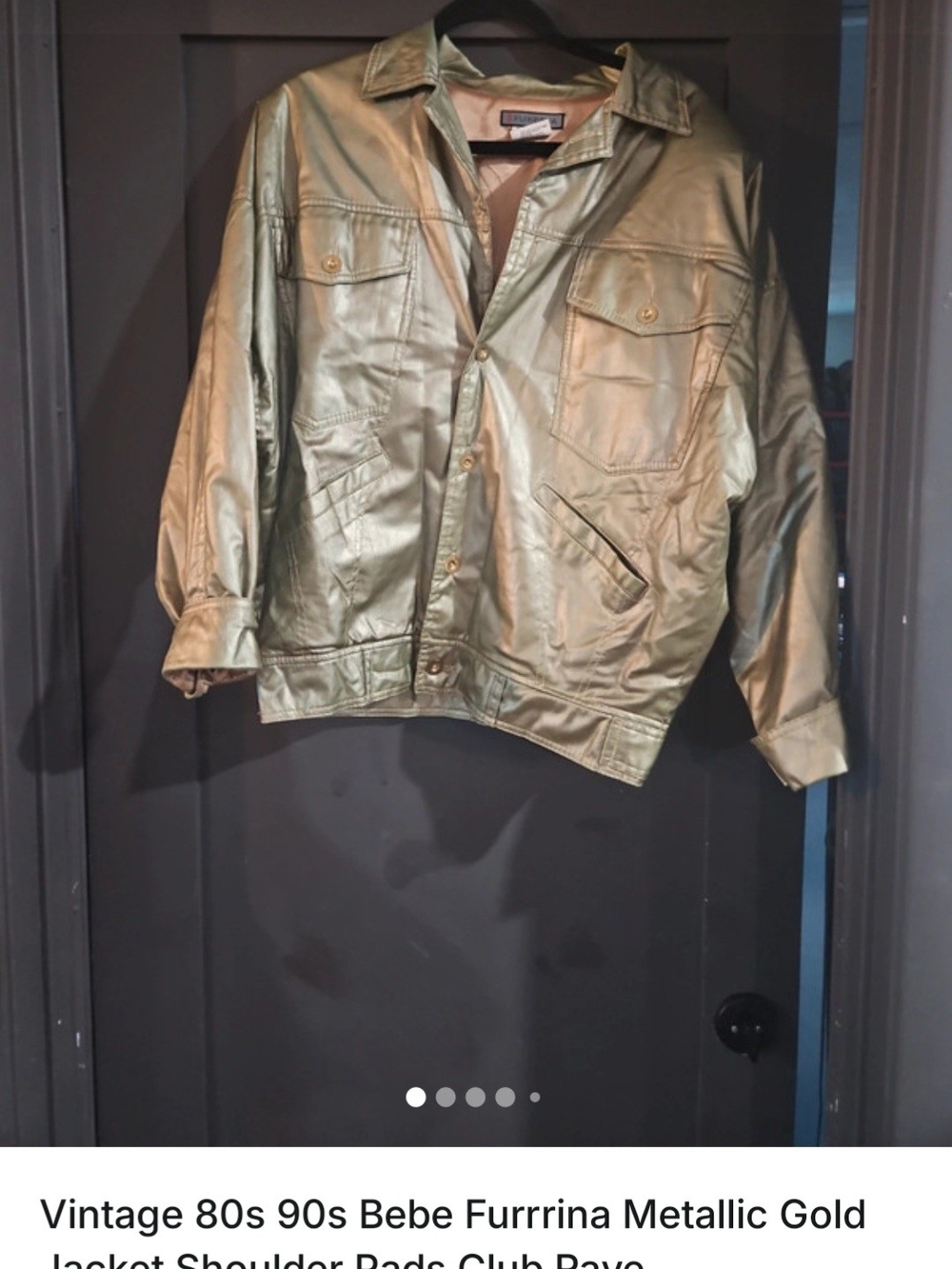 Furrrina Metallic Gold Women's Jacket - Vintage Style